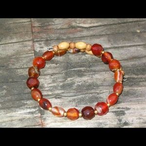 Custom made Carnelian memory wire wrapped bracelet