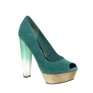 ASOS PARTY ON Peep Toe Perspex Heels