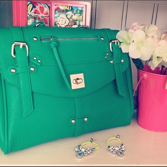 ⚡️REDUCED⚡️Green Fraux leather cross-body satchel
