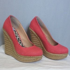 Salmon pink espadrilles 6.5 US