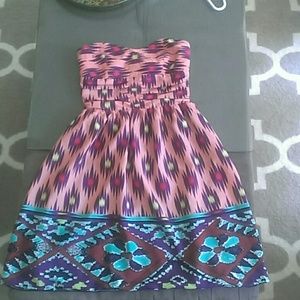 Strapless print dress by MM Couture