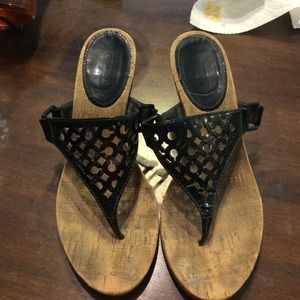 Coach wedge cork heels size 8.5.