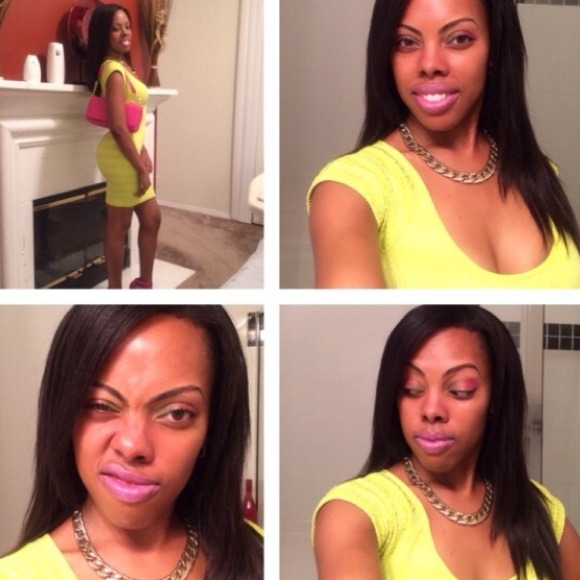 Bright green dress