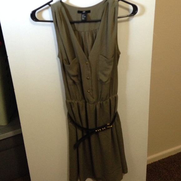 H&M army green dress