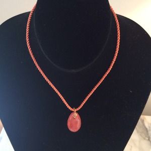 Large Cherry Quartz brio letter pendant