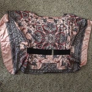 Dots silk tangerine top