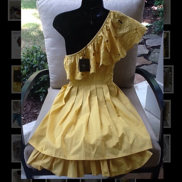 SOLDπ πNWT Anthropologie Ryu One Shoulder Dress - Picture 2 of 4