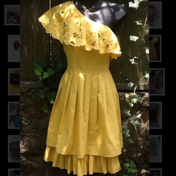 SOLDπ πNWT Anthropologie Ryu One Shoulder Dress - Picture 3 of 4