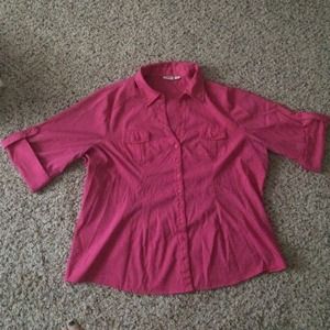 Cato pink button blouse