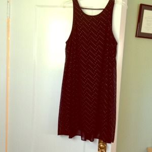 Polyester gold chevron studded dress!