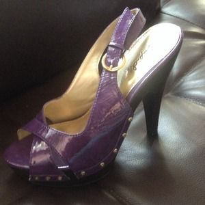 Qupid purple platform peep toe heels Qupid purple platform peep toe heels