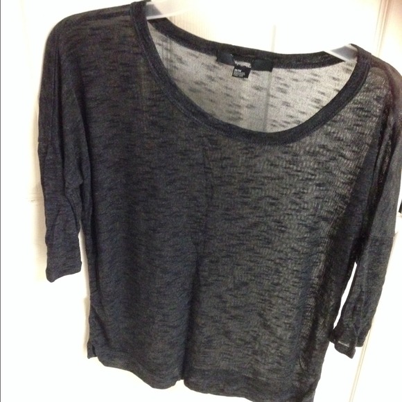 Semi-sheer dark grey top