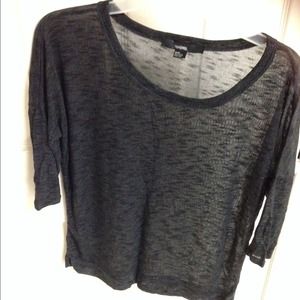 Semi-sheer dark grey top