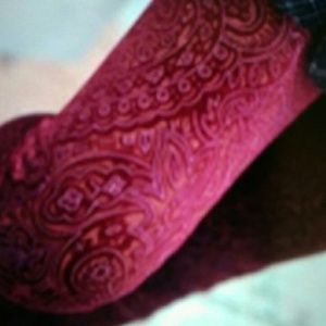 Burgundy velvety paisley leggings. Never worn.