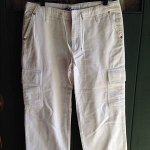 White jean capris 100% cotton