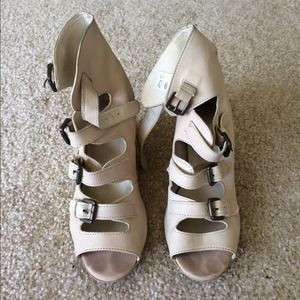 ASOS Rascal Leather Buckle Wedges