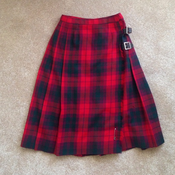 Vintage Abercrombie Plaid Wool Skirt