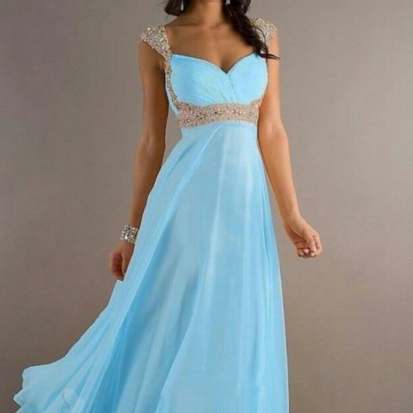 Chiffon Cap Sleeve Long Formal/Prom Dress
