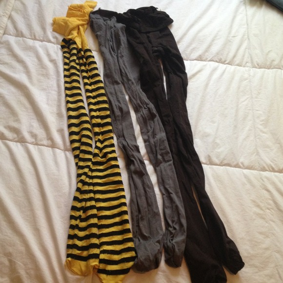 Bundle of pantyhose. Brown pair are Spanx size D.