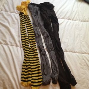 Bundle of pantyhose. Brown pair are Spanx size D.