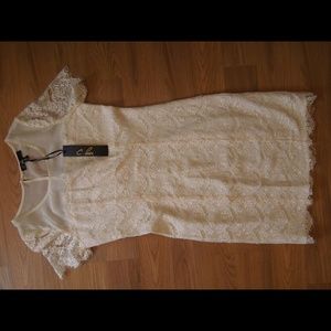 C. Luce cream lace dress size small