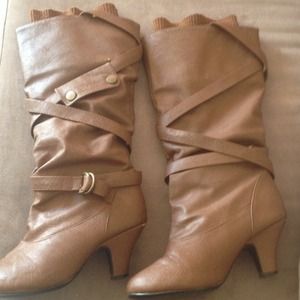 Super Cute , Brown Heeled Boots !