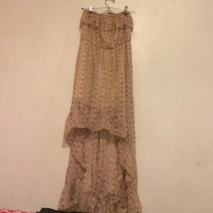 Strapless Floral Hi-Lo Dress