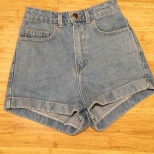 Medium Wash High-Waisted Jean Shorts