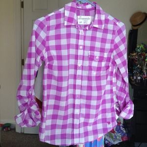 Purple & white summer button up