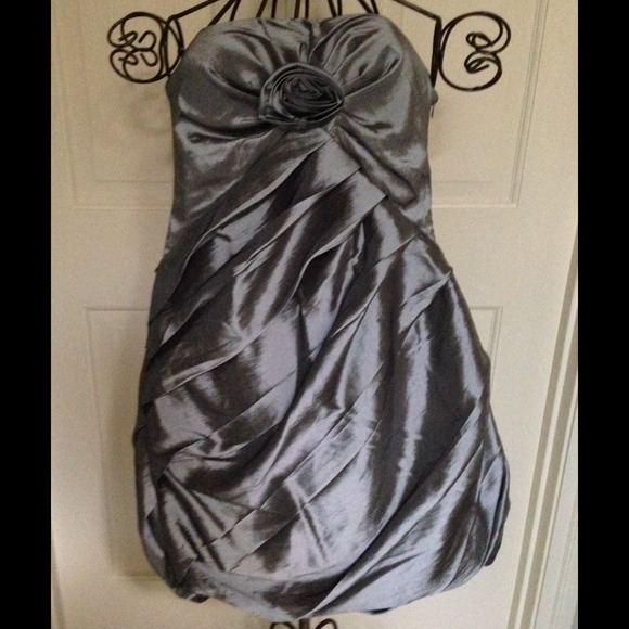 Silver or gunmetal rosette dress