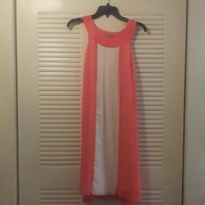 Coral and beige dress