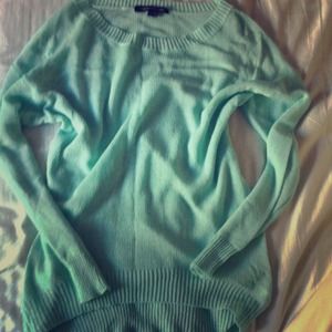 Light turquoise loose knit sweater