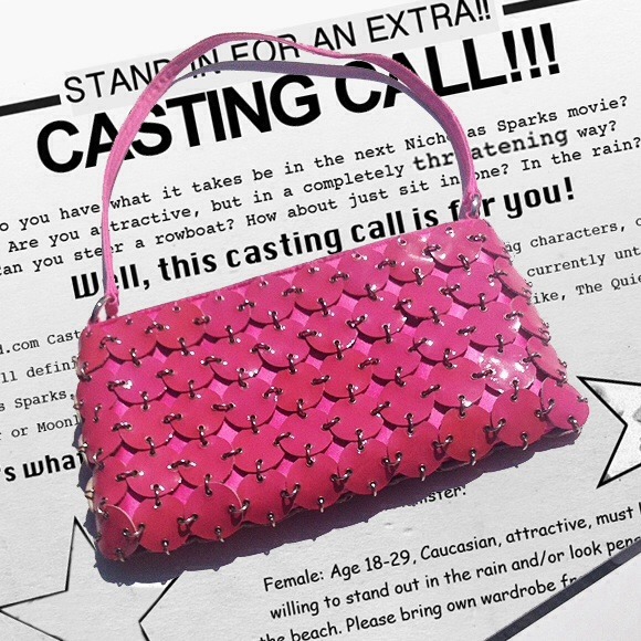 "Casting" Hot Pink Satin Lined Purse - Picture 2 of 4