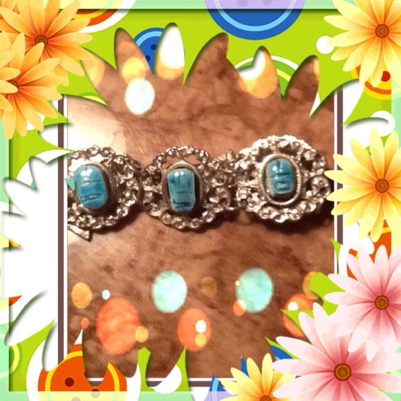 Silver and turquoise bracelet - Picture 2 of 4