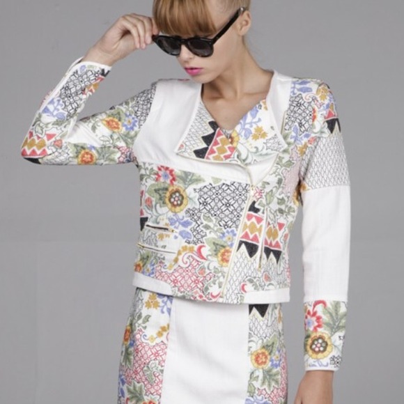 Textile moto jacket & skirt set