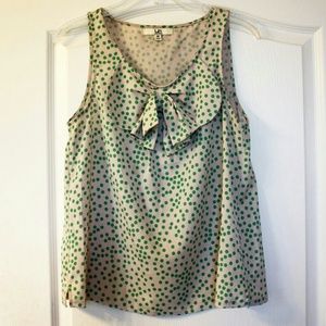 ModCloth Tops - 🎉HP🎉🌿Pretty🌿Bow-front green dots top ModCloth Tops - 🎉HP🎉🌿Pretty🌿Bow-front green dots top