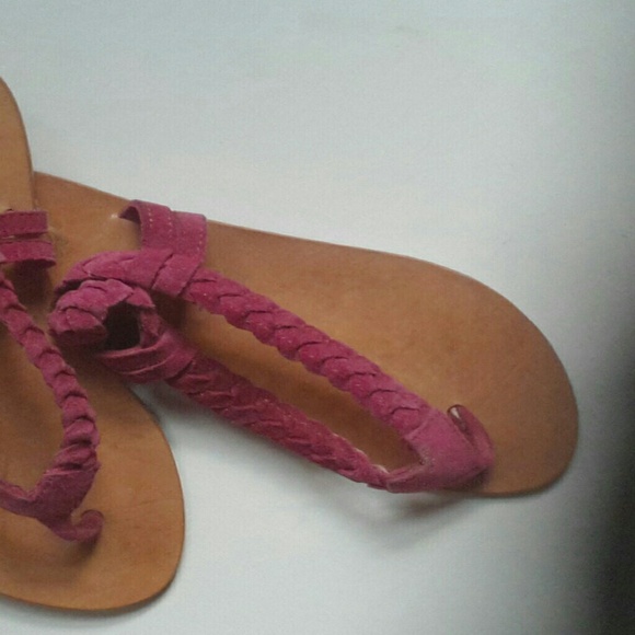 Magenta thong sandals