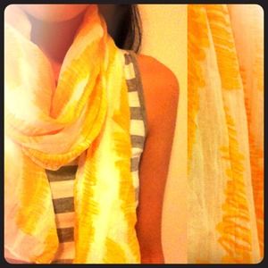 Yellow Patterned Lightweight Scarf