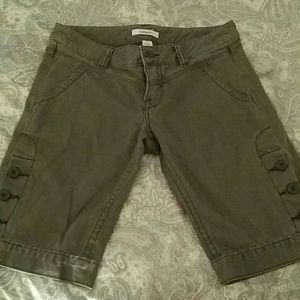 Express Army Green Button Capris