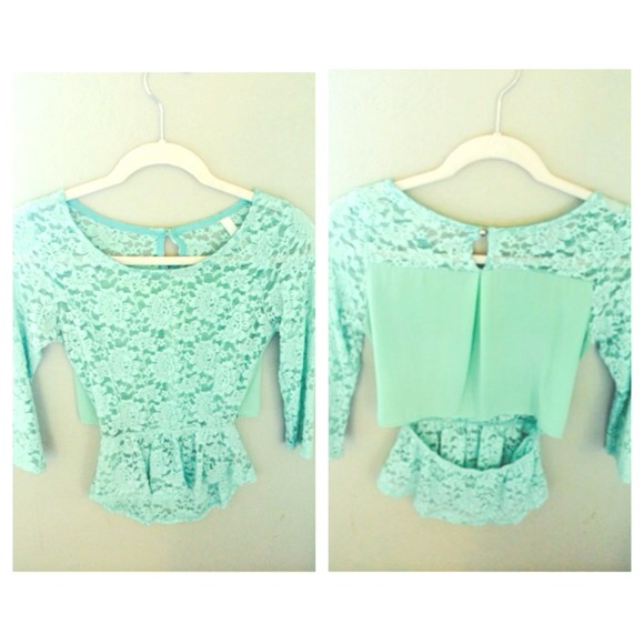 Lacy turquoise shirt