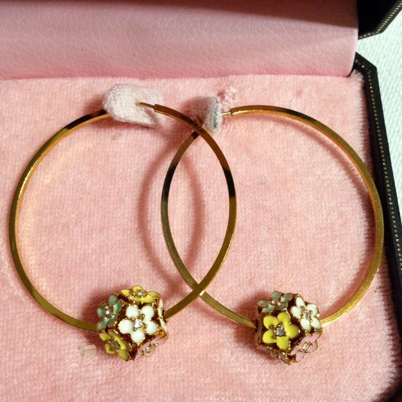 Authentic Juicy Couture Hoop Earrings Garden Party
