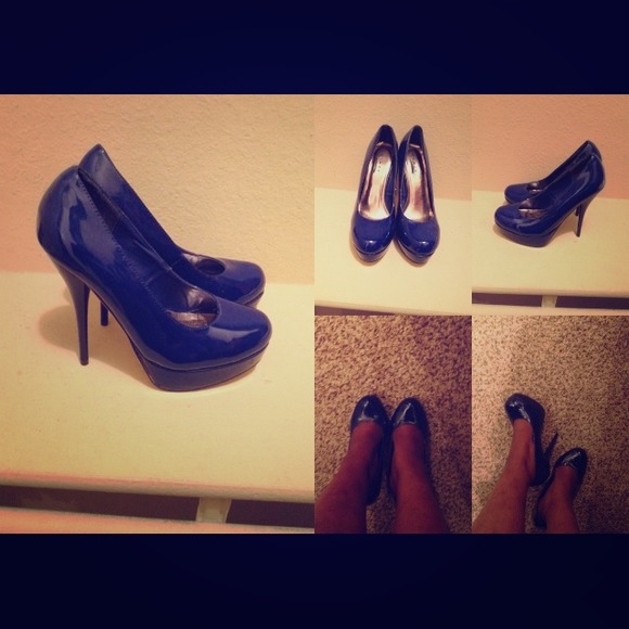 Blue high heels