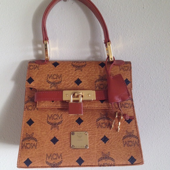 Bags Mcm Authentic Mini Lock Key Cognac Purse Poshmark