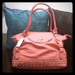Large rhinestones & studded purse