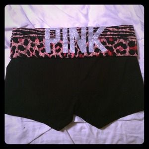 Victorias Secret PINK leopard yoga shorts