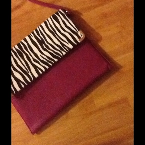 Pink and zebra print clutch