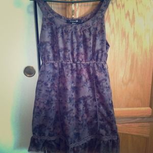 Brown floral print dress