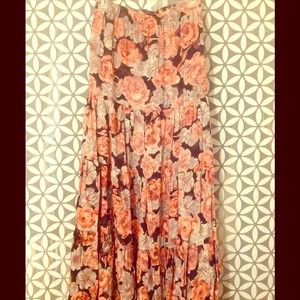 Blu Moon Tiered Floral Maxi Skirt