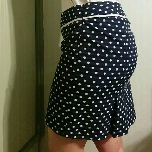 Navy polka dot skirt