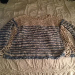 Free People light blue and cream striped sweater!